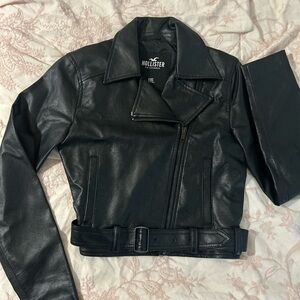 Hollister Women's Black Leather Jacket